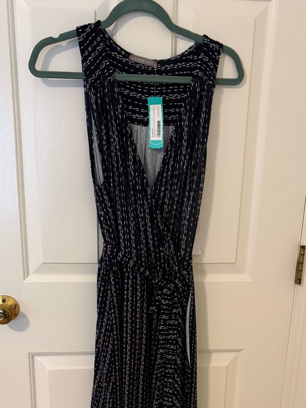 Navy wrap style maxi dress